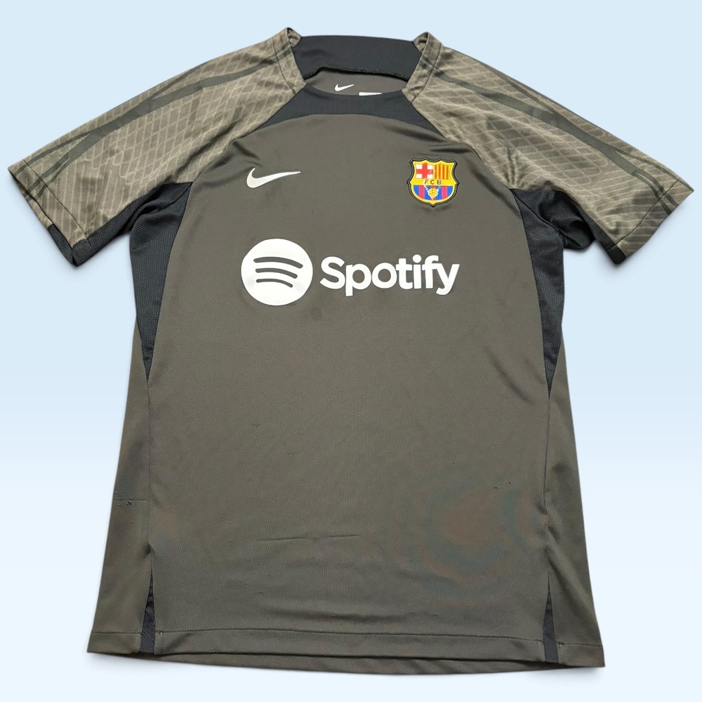 FC Barcelona Jersey Mens Medium Gray Soccer Nike Dri-FIT Spotify Slim Fit